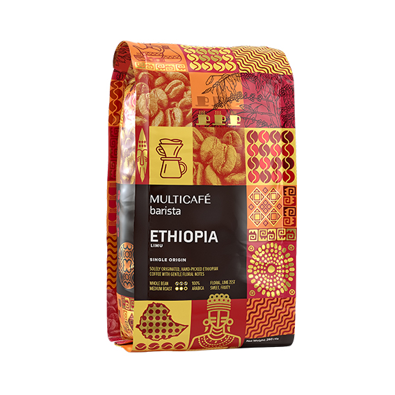 دانه ی قهوه ی تک خاستگاه اتیوپی باریستا پاکت 250 گرمی
