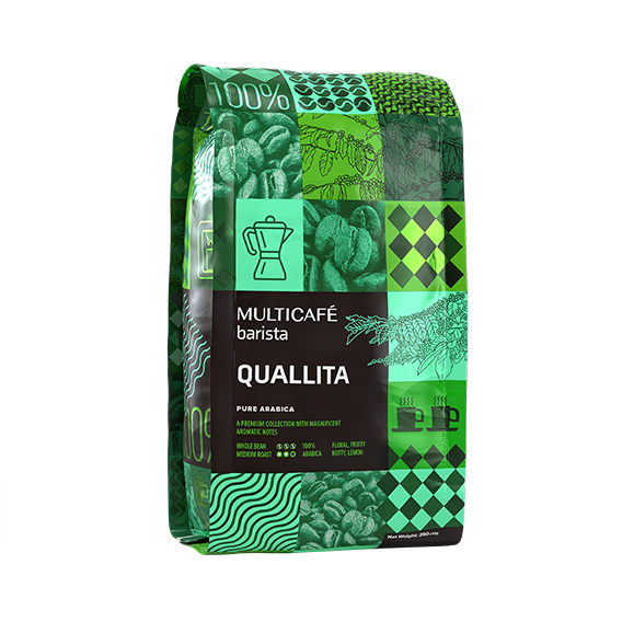 بسته 1000 گرمی Quallita دانه رست شده ترکیبی باریستا 