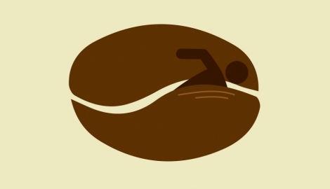 Fuel up on coffee and swim faster!